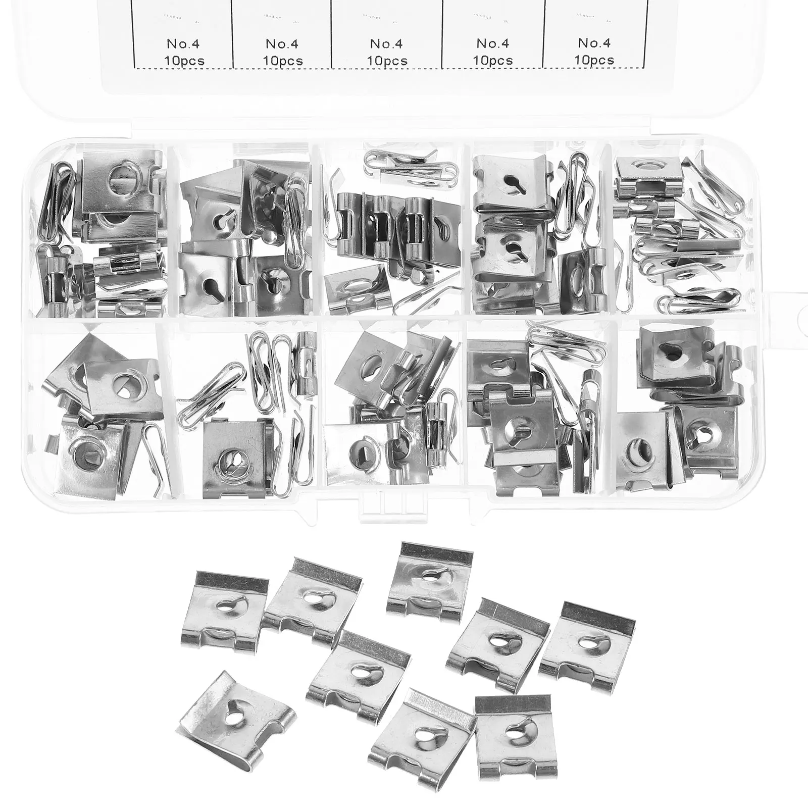 

100 Pcs Nut Clip Interior Clips for Car Automotive Body Metal Screw Shape Fastener Retainer