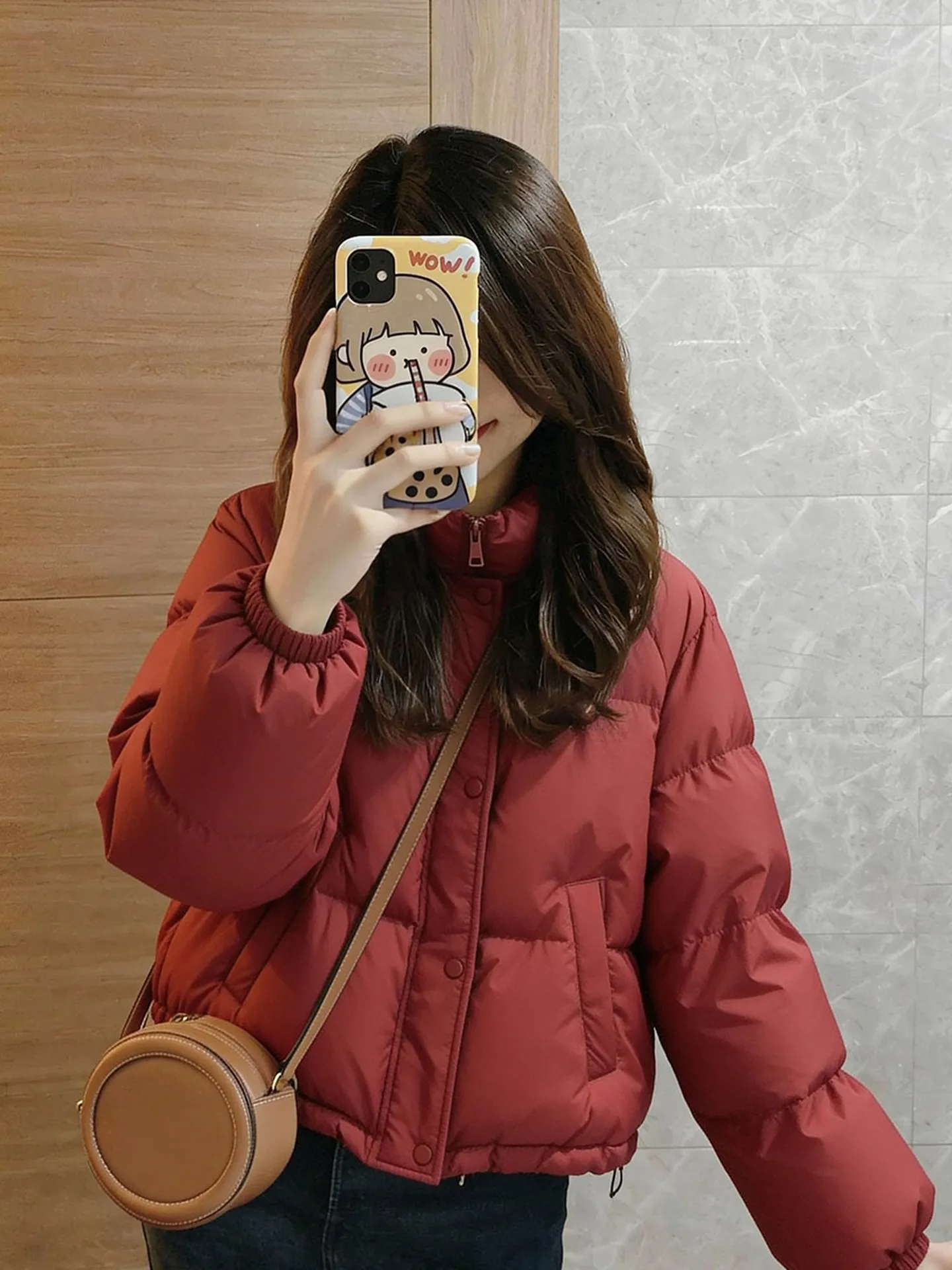 

Модное универсальное пальто Hong Kong Sle Red Loose для женщин: теплое и стильное для зимнего сезона