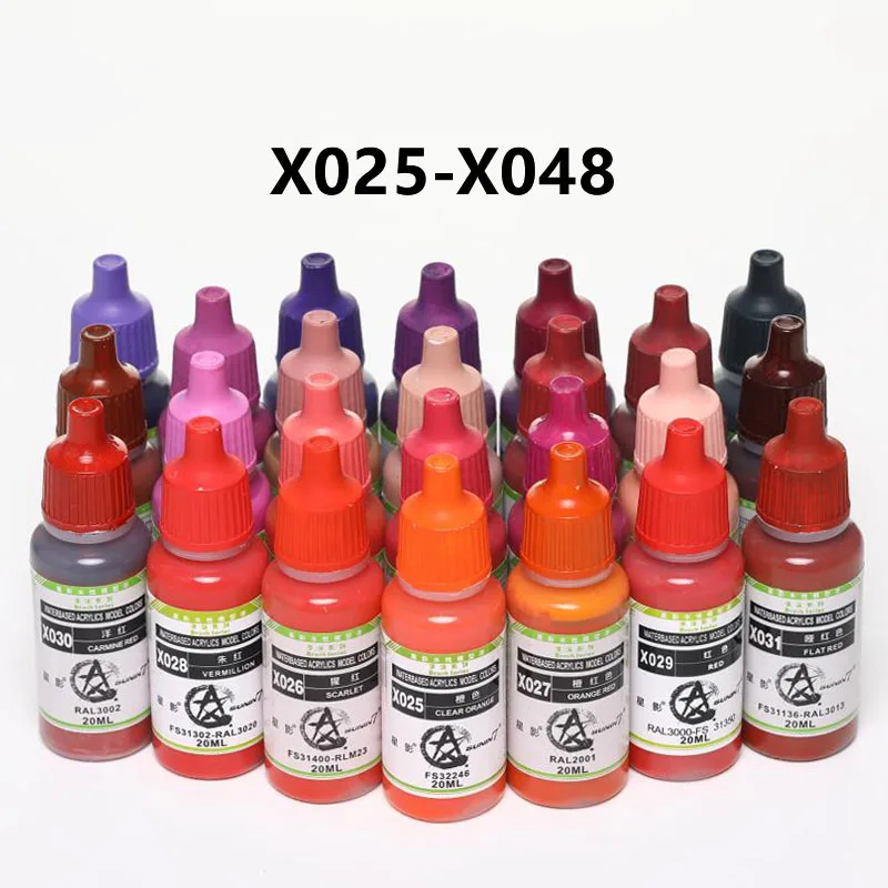 20ml X25-X48 Craft Water Based Flat Acrylic Art Paint Coating For DIY Military Tank Ship Plane Soldier Model Kit Coloring Tool