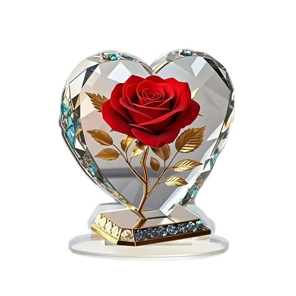 Ornement en acrylique en forme de cœur, acrylique 2D, transparent comme du cristal, cadeau multifonctionnel, décoration éblouissante, ne se décolore jamais, pour la maison, le bureau