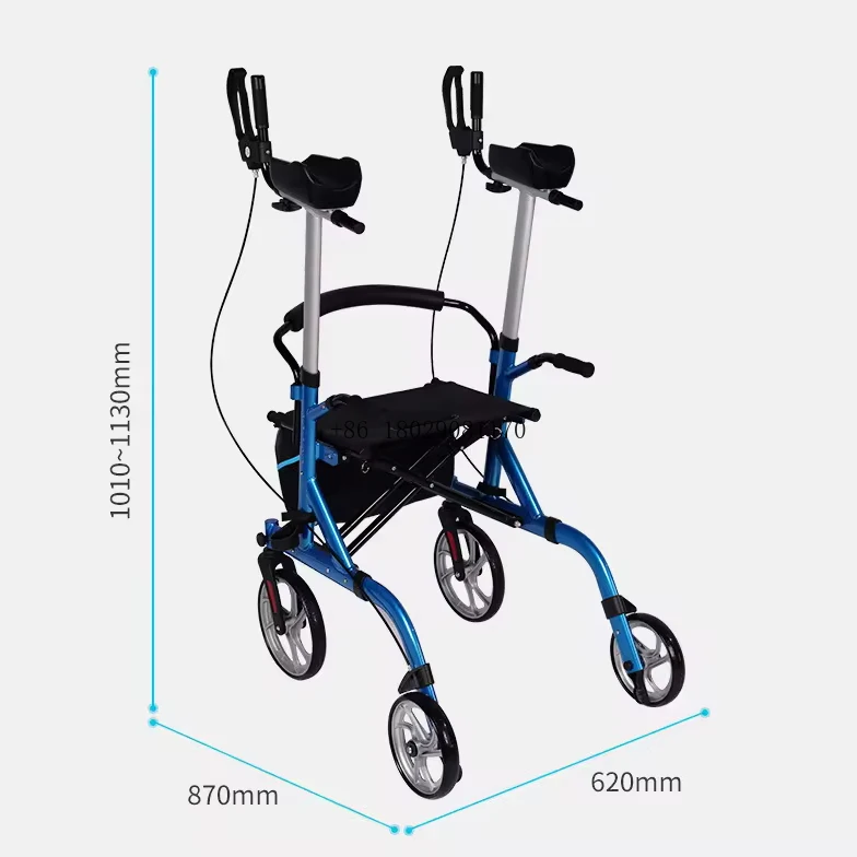 Telescopic Rolling Rollator Walker Foldable Old People Walker Rollaters CE Approved Euro Style Outdoor