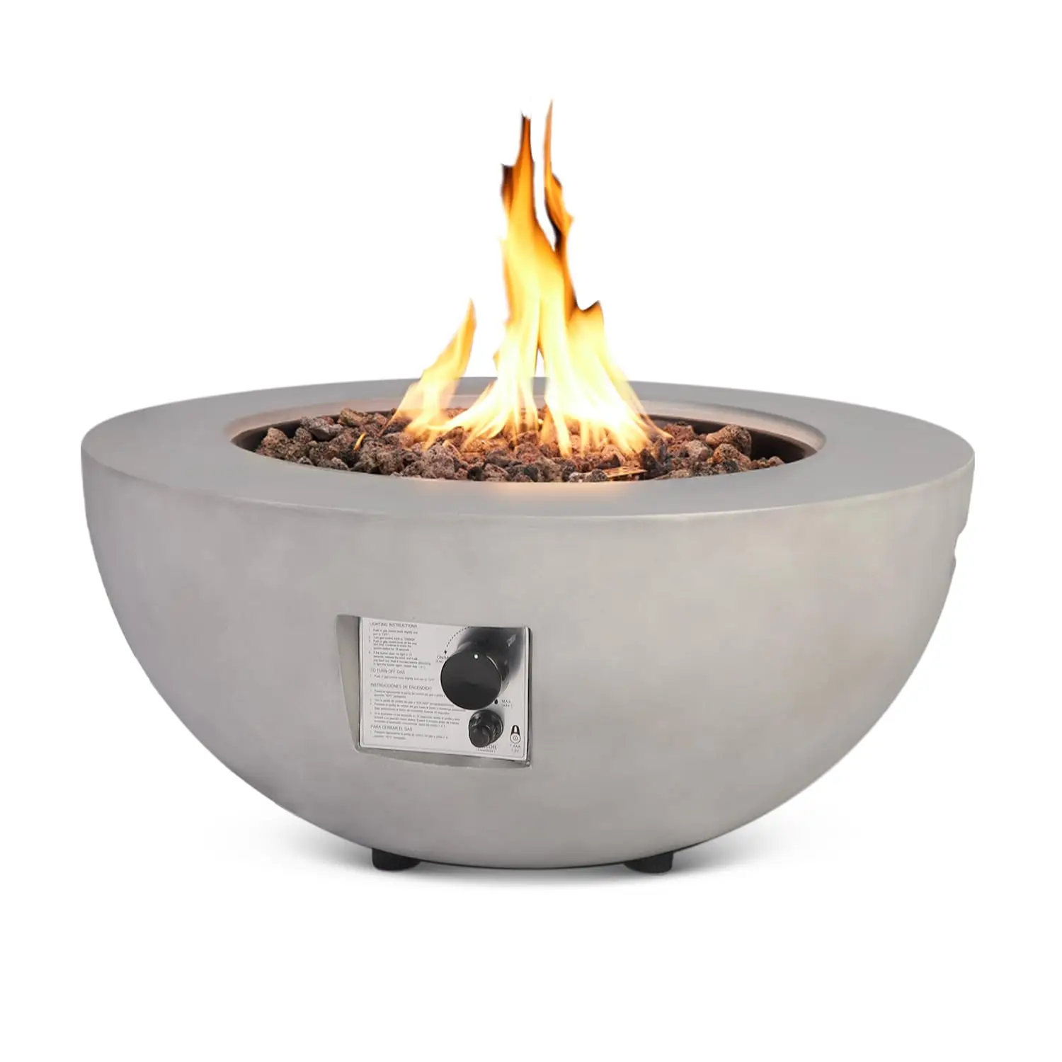 31.5'' Round Propane Fire Pit Table Concrete Fire Bowl Outdoor, Customized