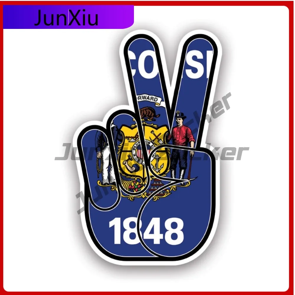 

Wisconsin State Shaped Peace Sign Stickerwaterproof Funny Laptop Waterproof Vinyl Decal For Mobile Phones Fun High Quality Fun