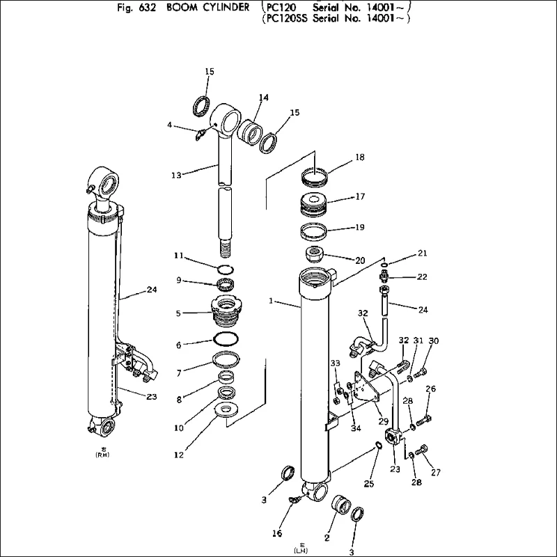 KOMATSU PC120-2 BOOM/ARM/BUCKET/BLADE/SWING SEAL KIT AND MAIN PUMP MAIN VALVE SWING MOTOR TRAVEL MOTOR SWIVEL JOINT KIT