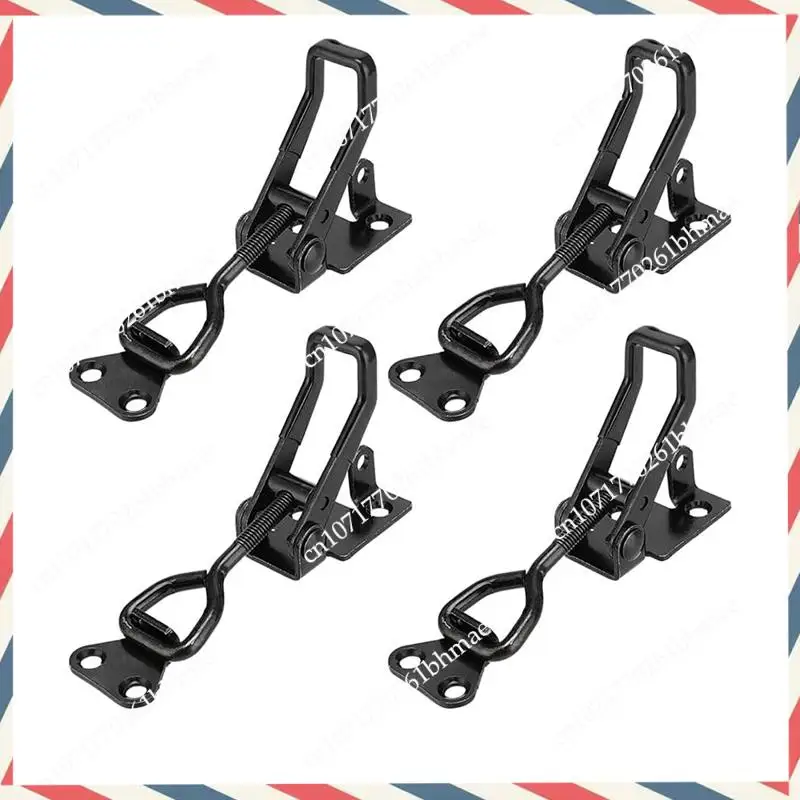 -A21Z 4Pack Heavy Duty Toggle Clamp Latch,4003 Style 300Kg Capacity Pull Clamp Black Adjustable Quick Release Hasp Clamps