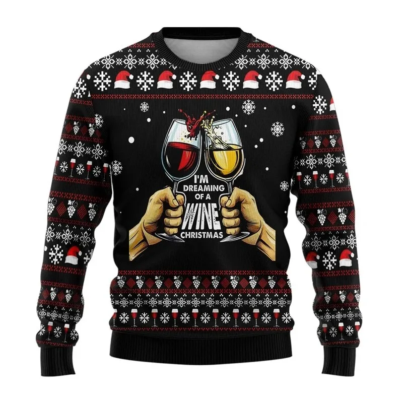 سترة صوفية رجالية جديدة للخريف والشتاء بأكمام طويلة بتصميم فريد، سترات رجالية مختلفة مرتبطة لعيد الميلاد