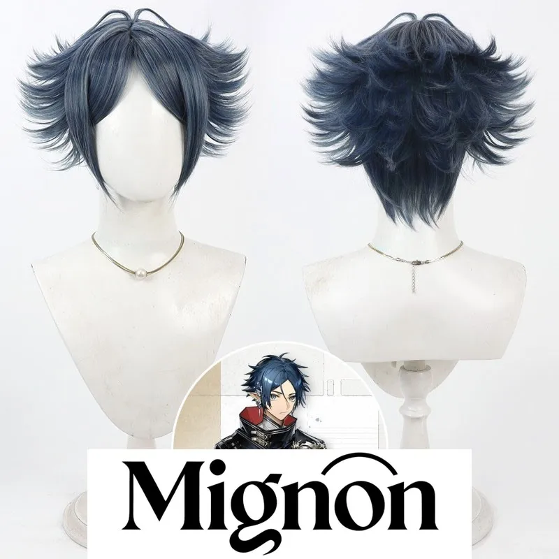 

Парик для косплея Arknights Zuo Le, серый синий, многослойные шипы, подарок на Хэллоуин