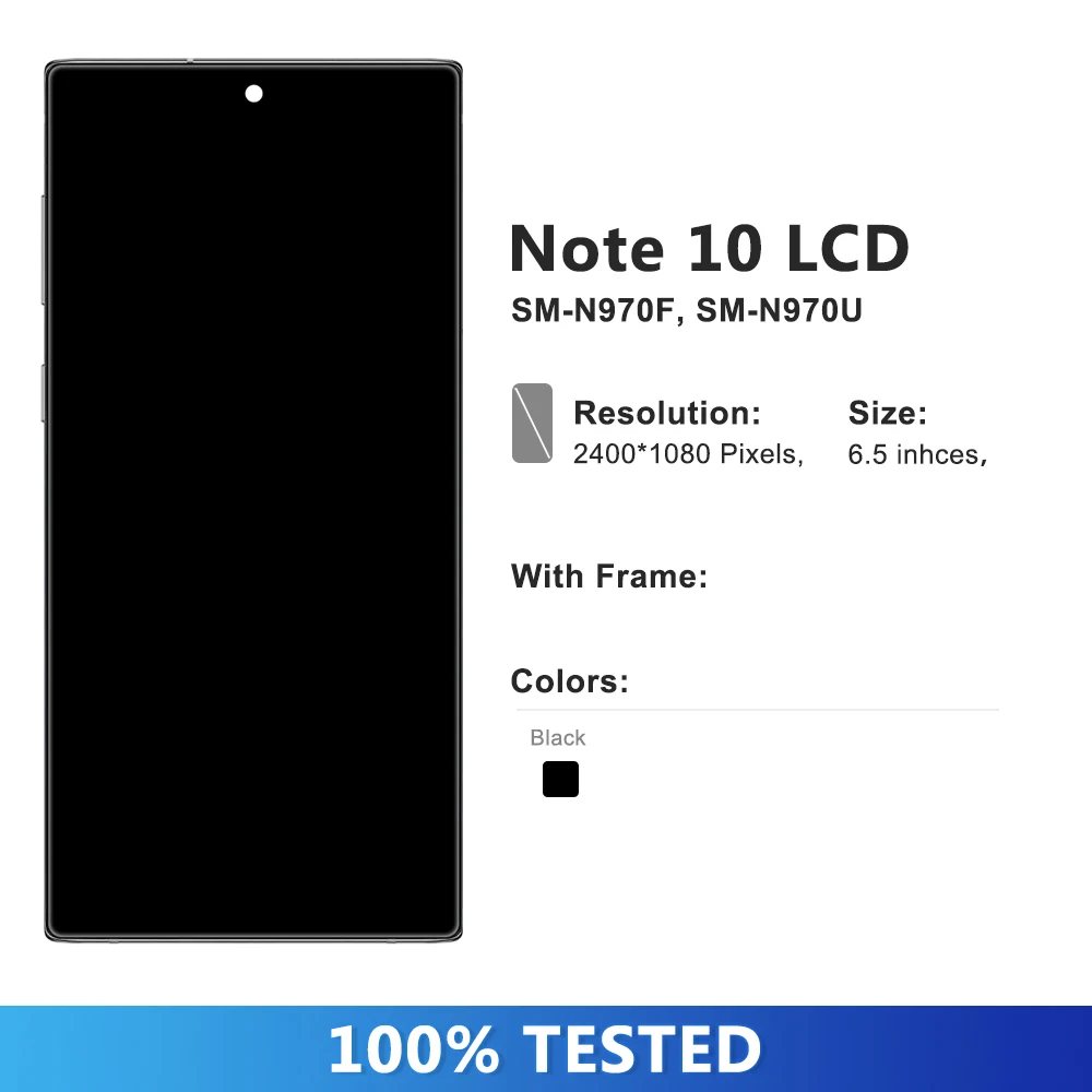 TFT Tested For Samsung Note 10 N970 SM-N970F SM-N9700 LCD Display Touch Screen Digitizer for Samsung Note10 Display