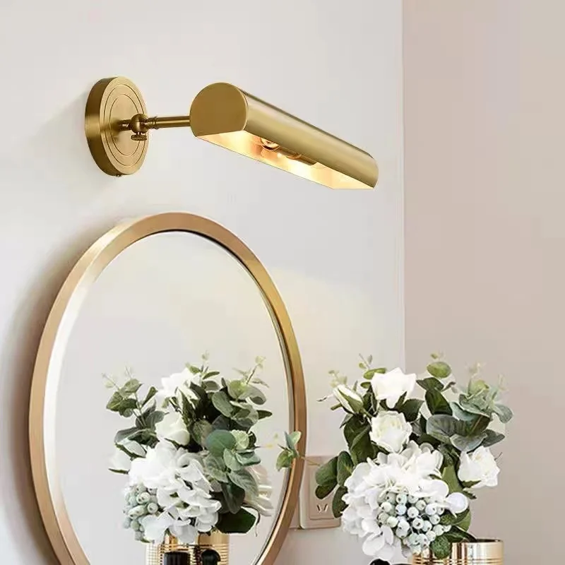 

LED painting light, bathroom without punching,front light, copper makeup mirror, fill light, all copper oil painting light