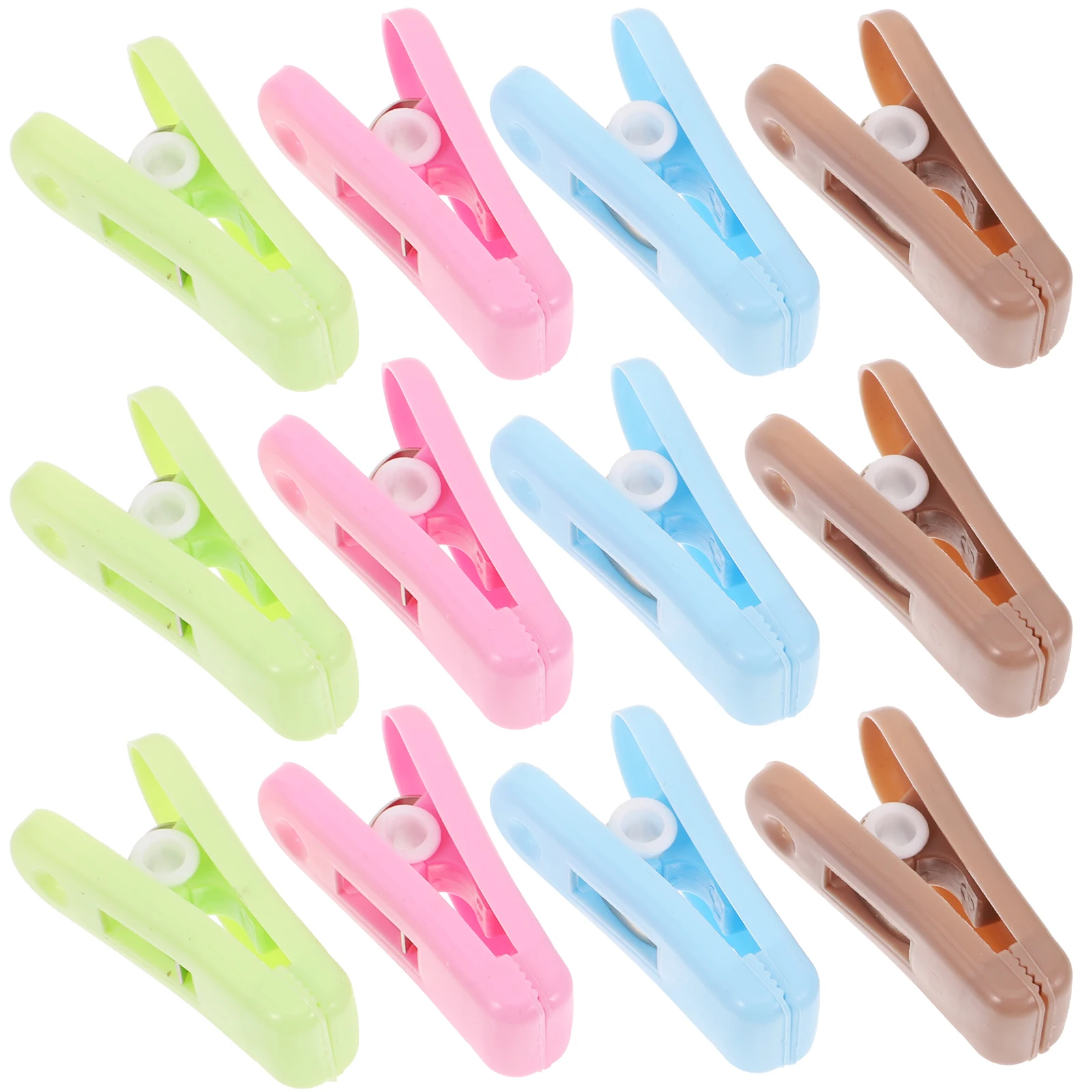 

12pcs Windproof Clothespins Plastic Laundry Clips Sock Pins Heavy Duty Quilt Clip Travel Storage Bag Sealing Non Slip
