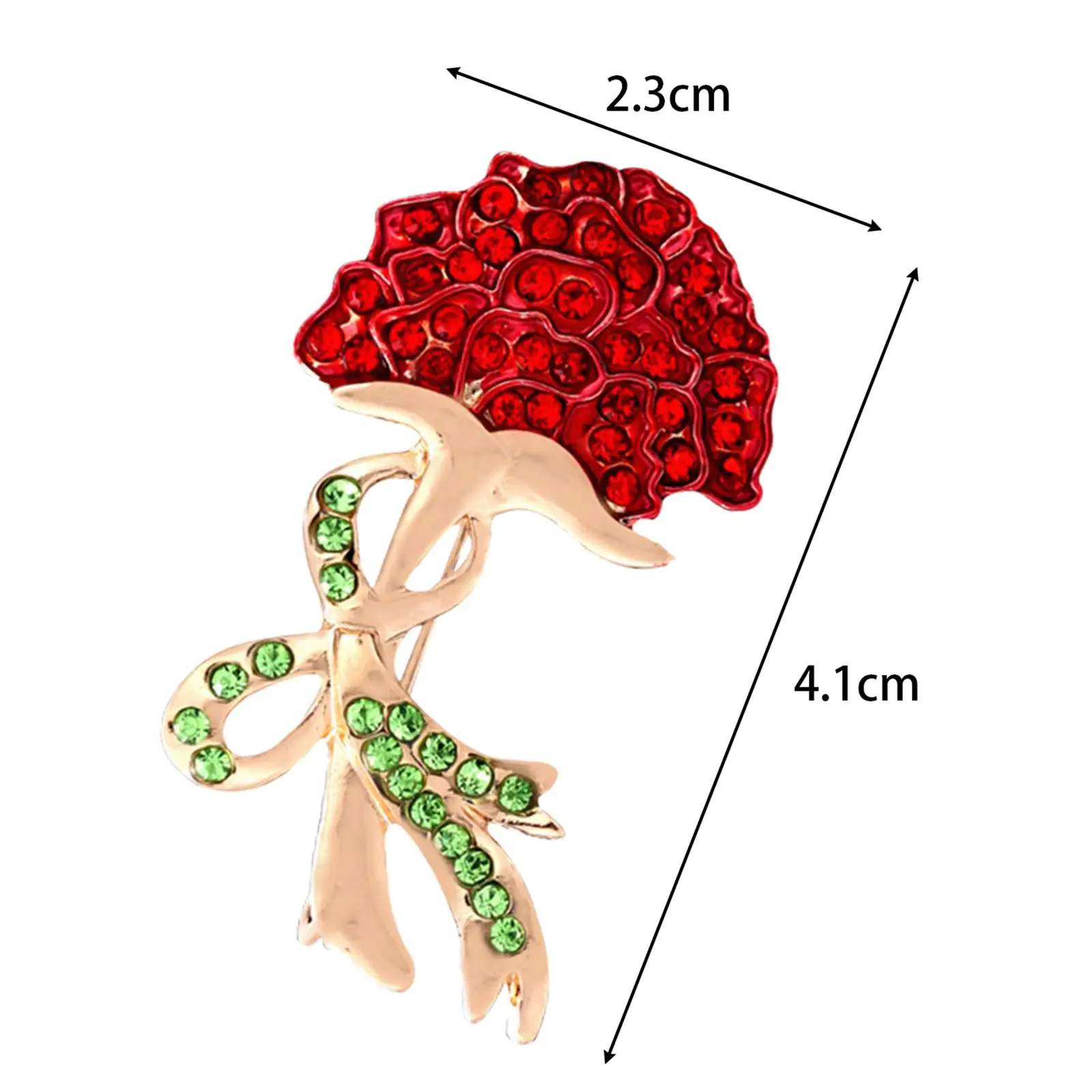 Women Rhinestone Brooch Pin Mother's Day Gift Alloy Carnation Flower Corsage Lapel Pin for Brides Dress DIY Craft Bag Scarves