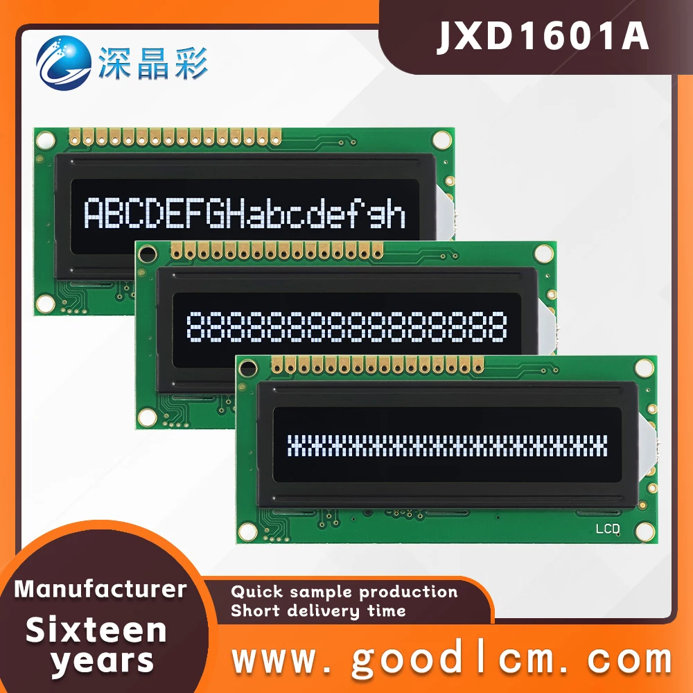 high standard character screen Russian language dot matrix LCD display screen JXD1601A VA White Negative LCM display module