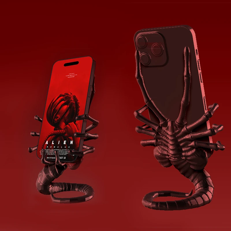 In Stock 3d Printed Alien Face Hugging Bug Phone Stand Trendy Figurine, Birthday Gift Ornament, Cool Color Stand, Deadly Ship