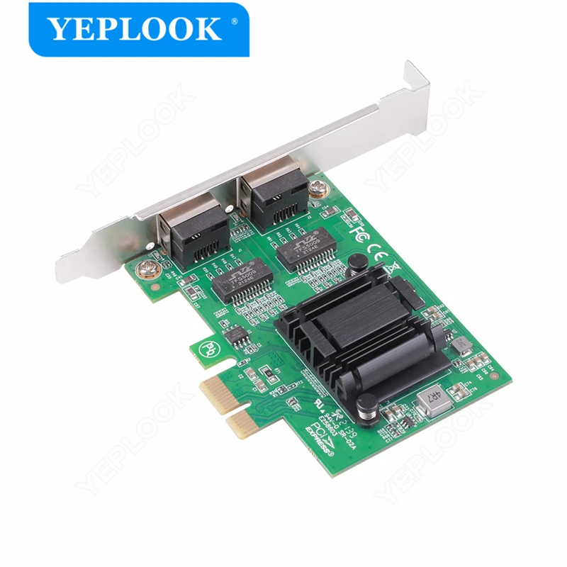 PCIe 1X2.5G 10/100/1000Mbps Gigabit Dual Cổng RJ45 Card Mạng Lan Ethernet Bộ Điều Khiển intel 82571 Chipset Cho Máy Tính Để Bàn Máy Chủ