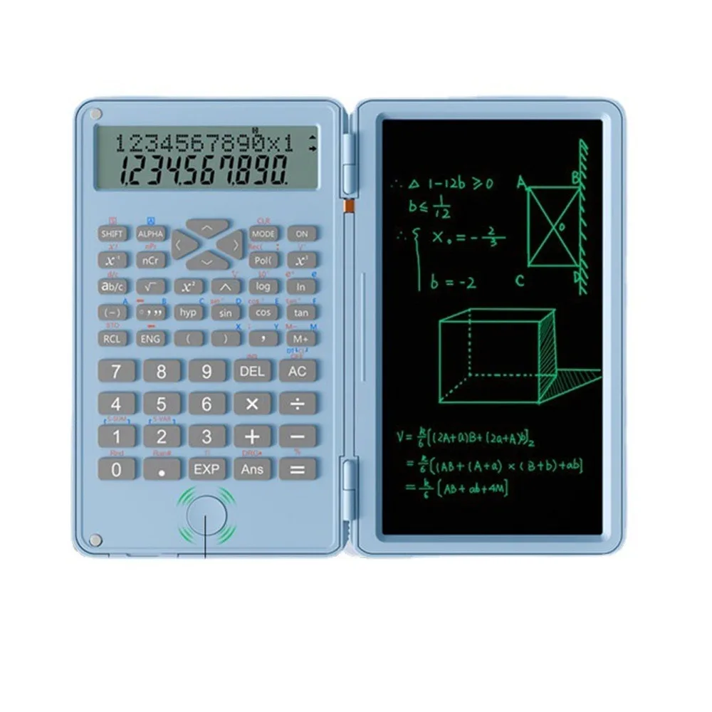 Calculadoras científicas dobráveis, Writing Pad Função, LCD Notepad, 12 dígitos, matemática, matemática