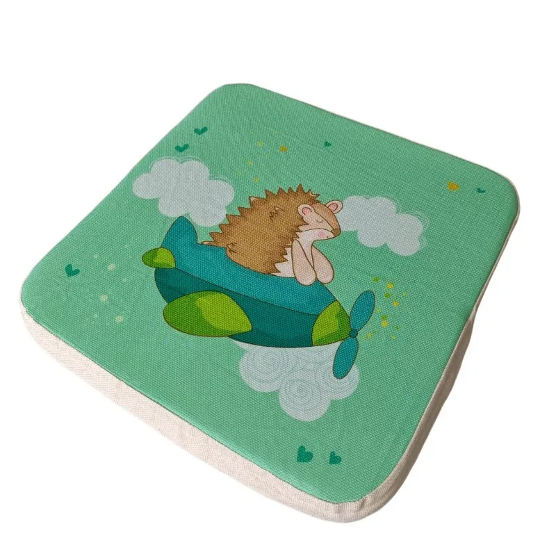 Thick Heightening Chair Cushion, Cartoon Hedgehog Printed Booster Seat Pad, Universal Thickened Breathable Soft Seat Pad