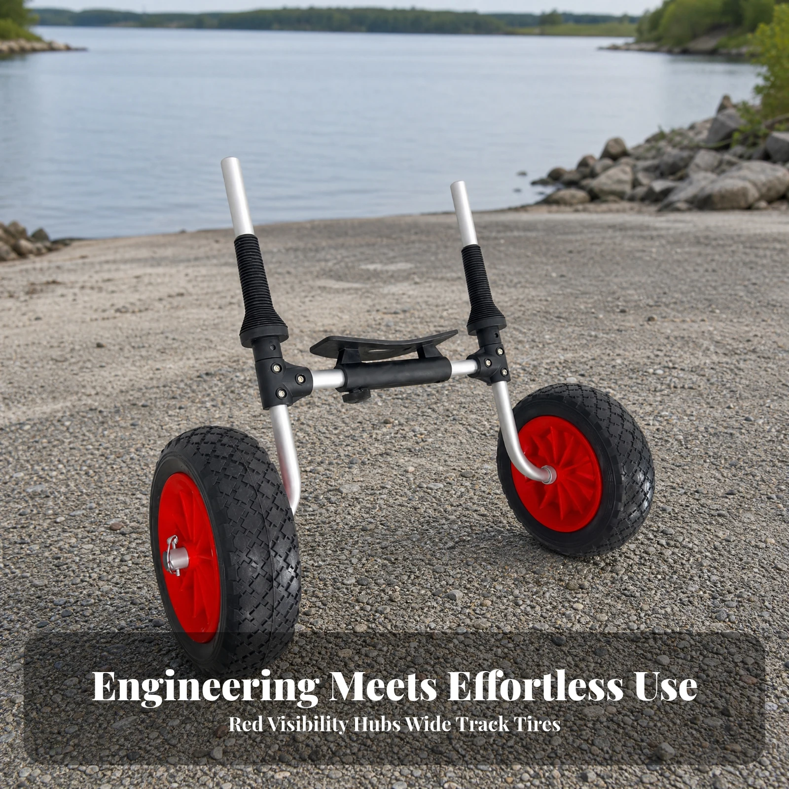 Watercraft Cart Heavy Duty SOT Kayak Scupper Cart Scupper Kayak Trolley Low-Profile for Kayakers, Shoreline, Boat Ramps