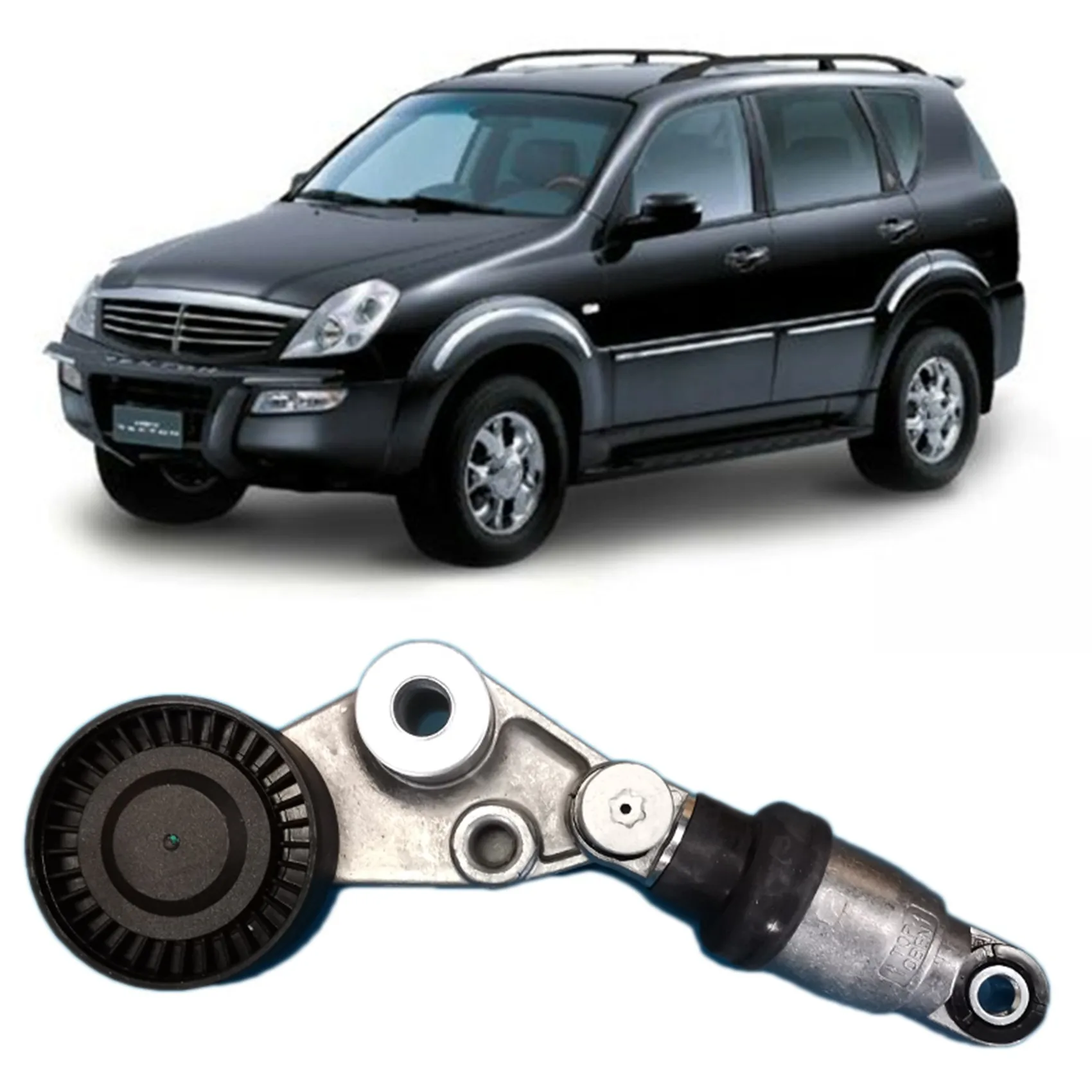 2X Car Belt Tensioner Assembly For Ssangyong Actyon Sports I II II Korando Kyron Rexton Rodius Stavic 2.0L 2.7L