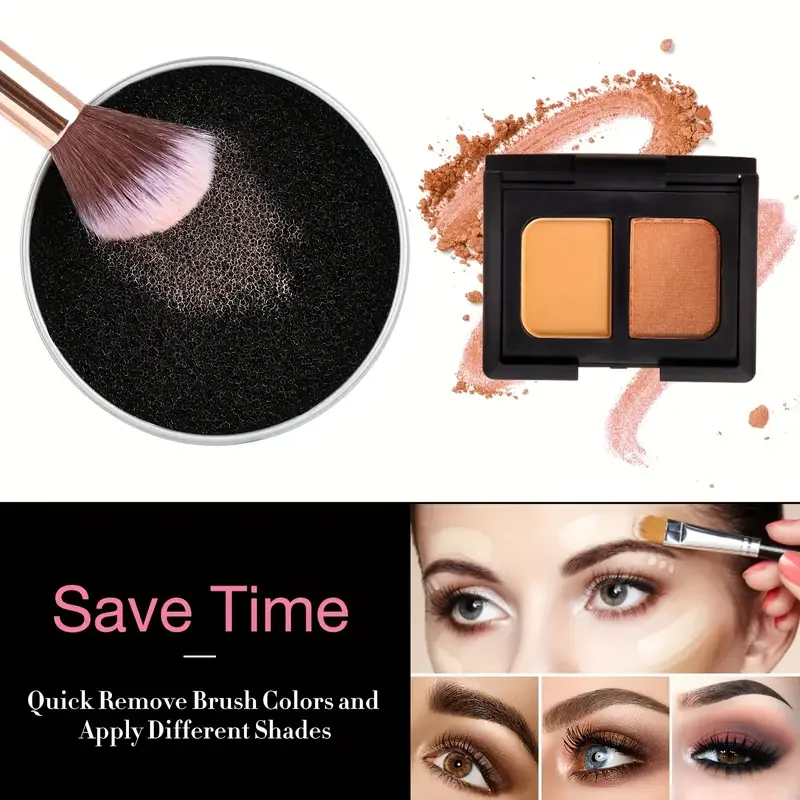 1pc detergente per pennelli per trucco istantaneo-strumento in spugna ad asciugatura rapida per interruttore colore senza cuciture-essenziale per l'applicazione di pennelli per ombretti