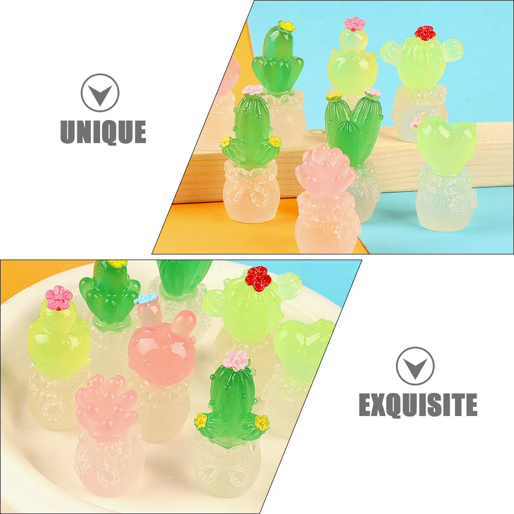 

4pcs Miniature Cactus Resin Craft Realistic Plant Micro Landscape Decor For Home Office Desktop Bedroom Living Room Garden