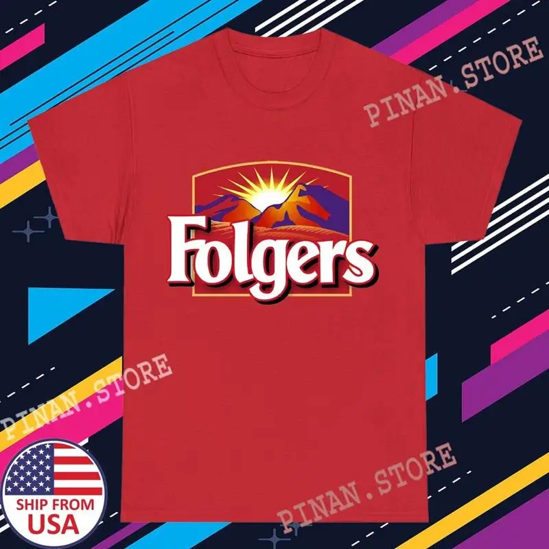 Folgers Coffee Drink camiseta roja para hombre talla S 5Xl