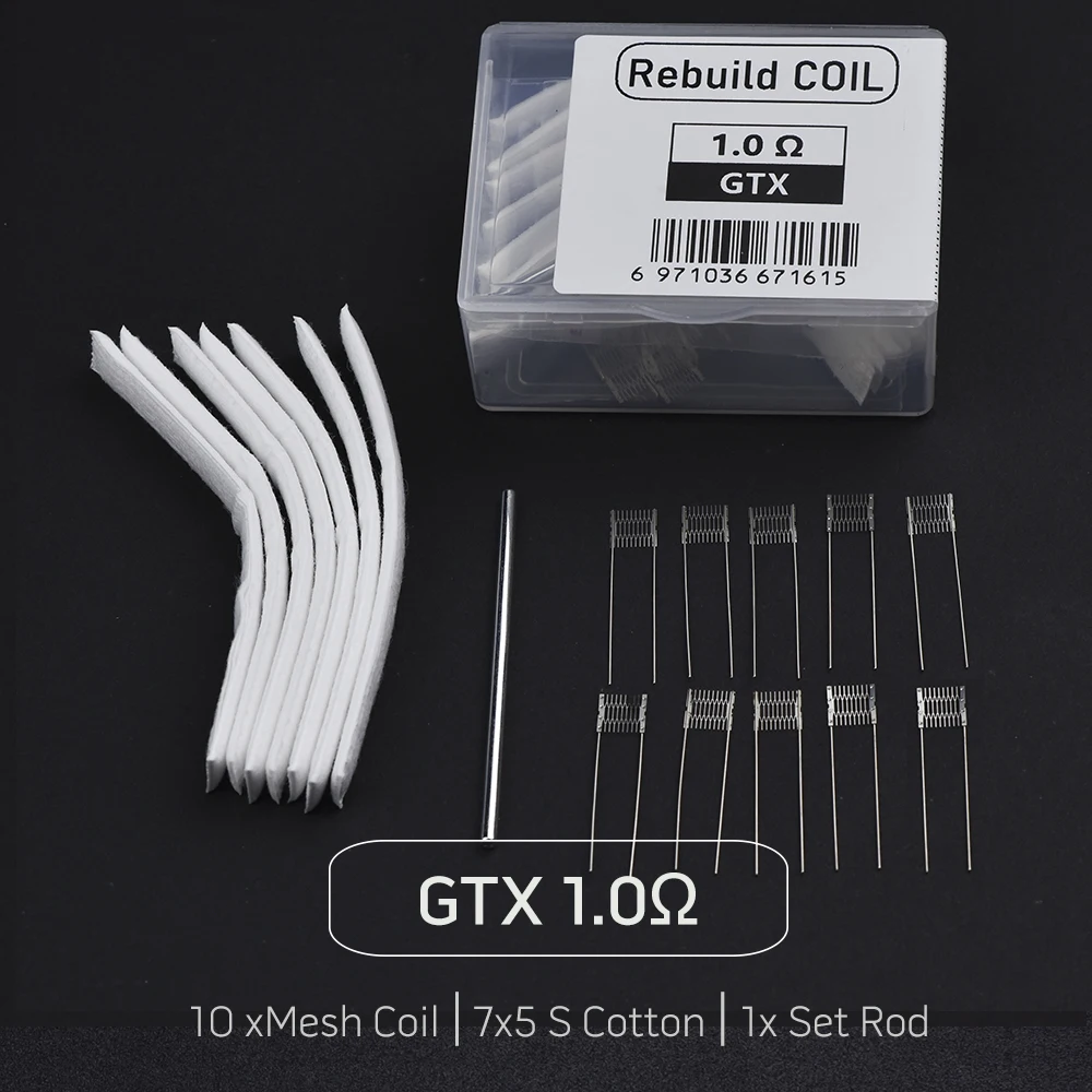 Rebuild Kit for GTX 0.8 OXVA Xlim V2 1.0 0.6 Mesh Resistance Wire 0.6-1.0ohm Coil Head DIY Repair Replacement Tool Set