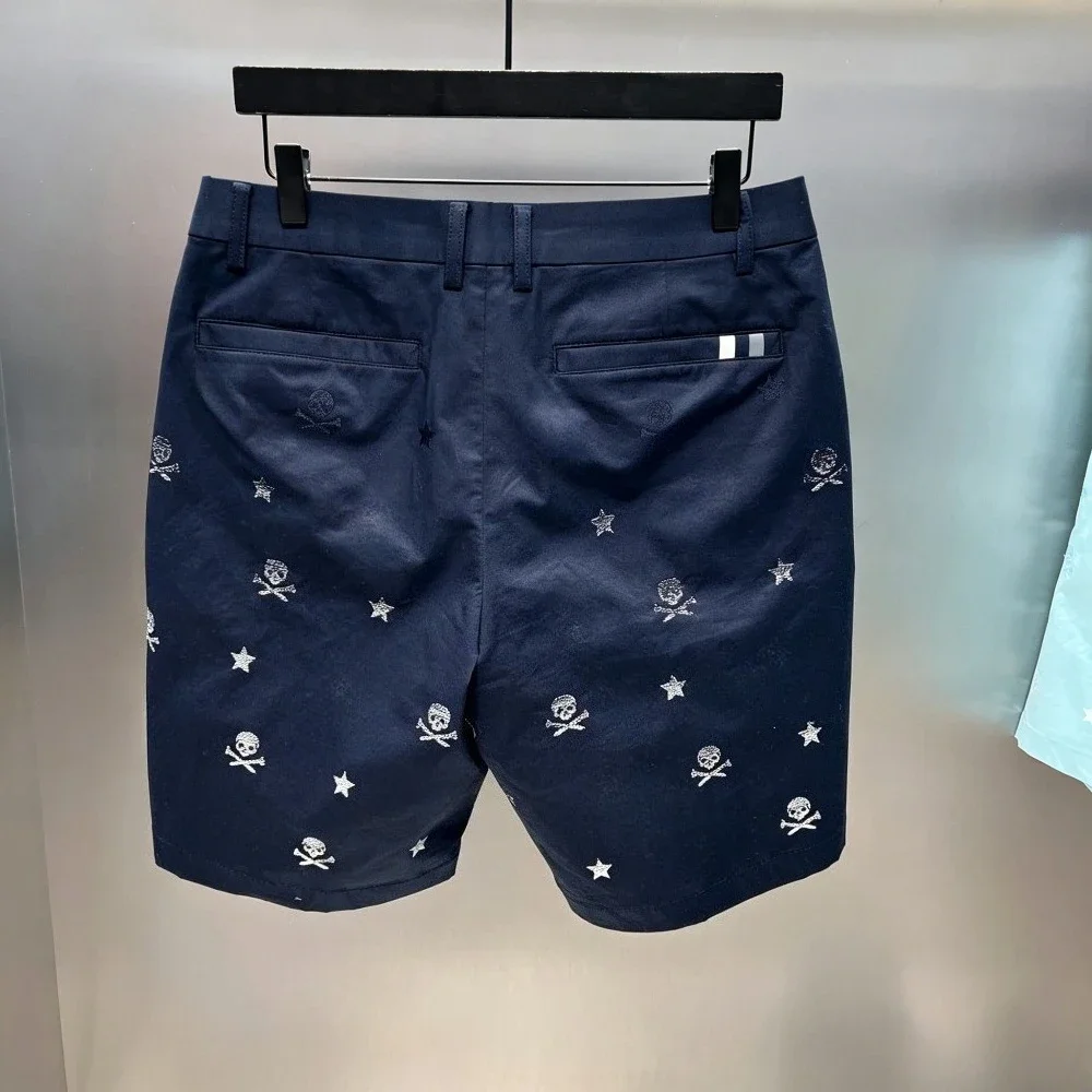 Men's Golf Shorts 2026 Summer New Korean Style Cool-Feeling Letter Print Elastic Waist Breathable Quick-Dry Stretch Hiking Daily