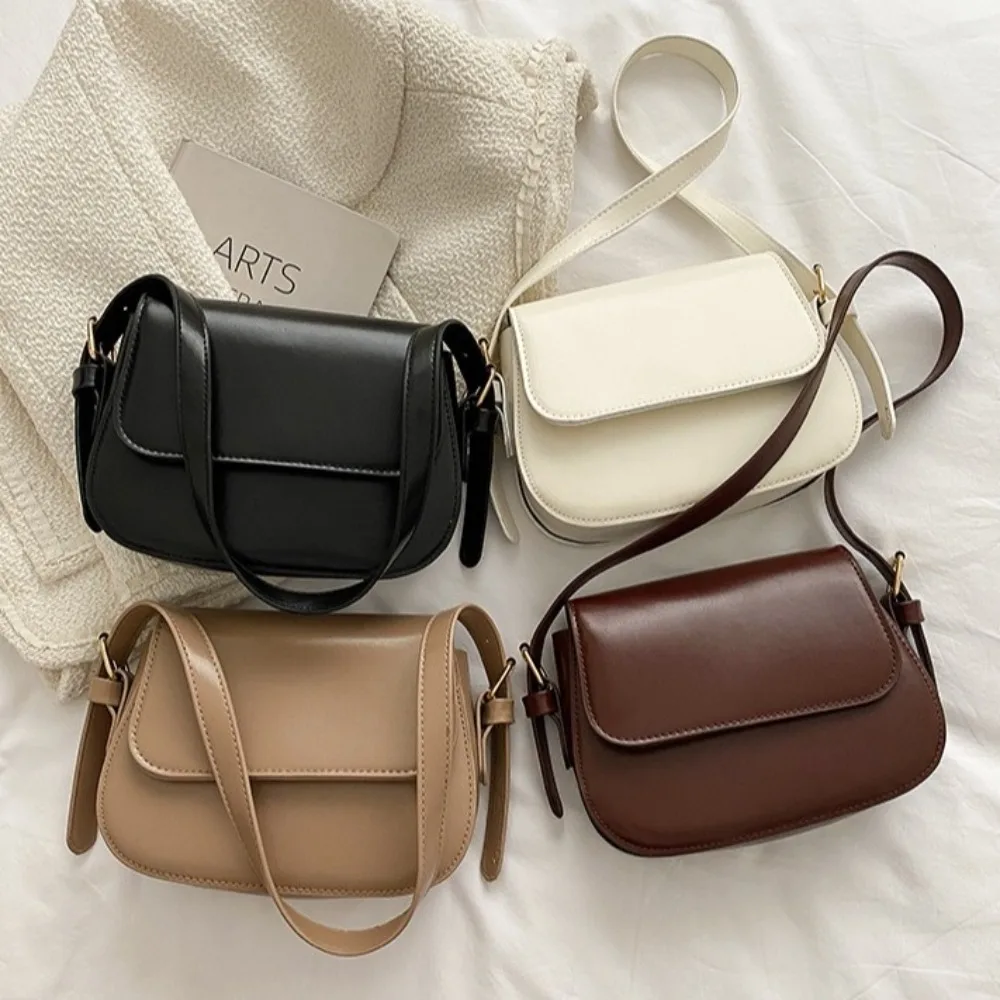 

Fashion Square Saddle Bag Leather Korean Style PU Shoulder Bag Coin Purse Solid Color Women Crossbody Bag Girl