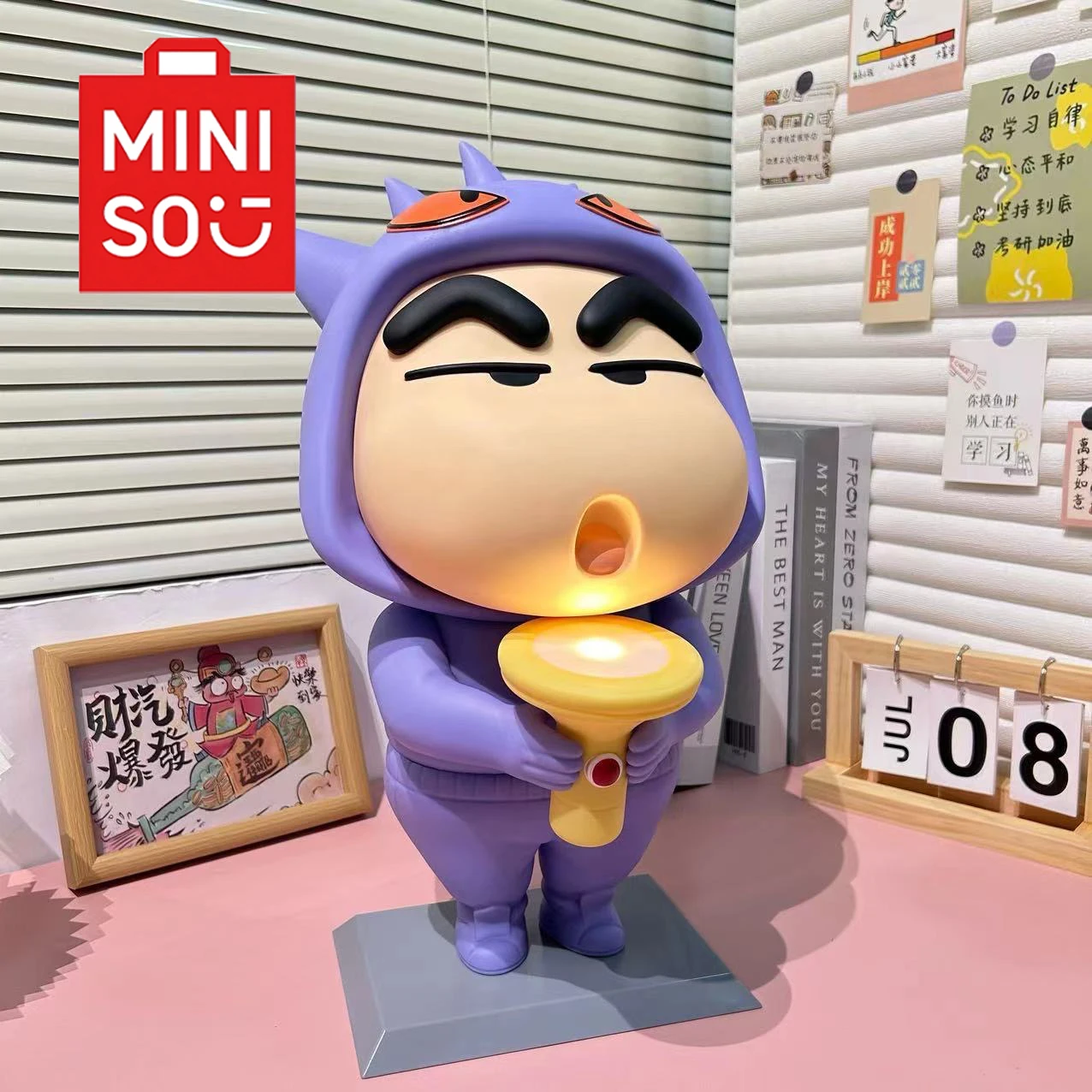 

НОВЫЙ MINISO Crayon Shin-Chan COS Gengar Series Светящаяся фигурка настольной лампы 1:1, суперразмерная фигурка, подарочные игрушки для мальчиков и девочек