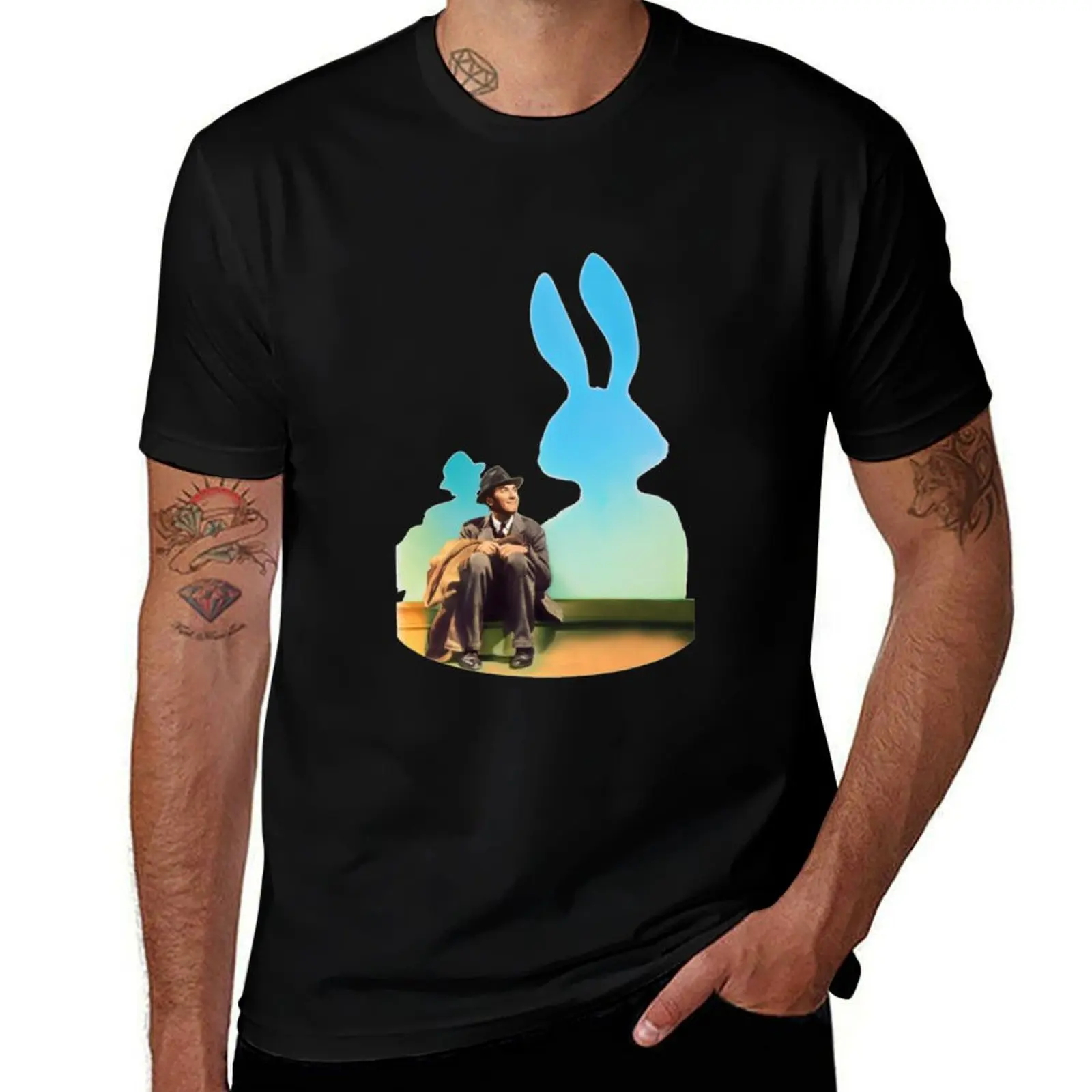 

Harvey James Stewart Movie 1950 T-Shirt funny t shirts dark humor t shirts cotton 100% T-Shirt