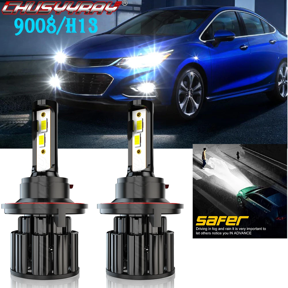 

CHUSYYRAY 9008 Led Headlight Lamp For Car CSP Chip 9008 H13 Bulbs Super High Bright Compatible For Chevy Cruze 2011-2015 luzes