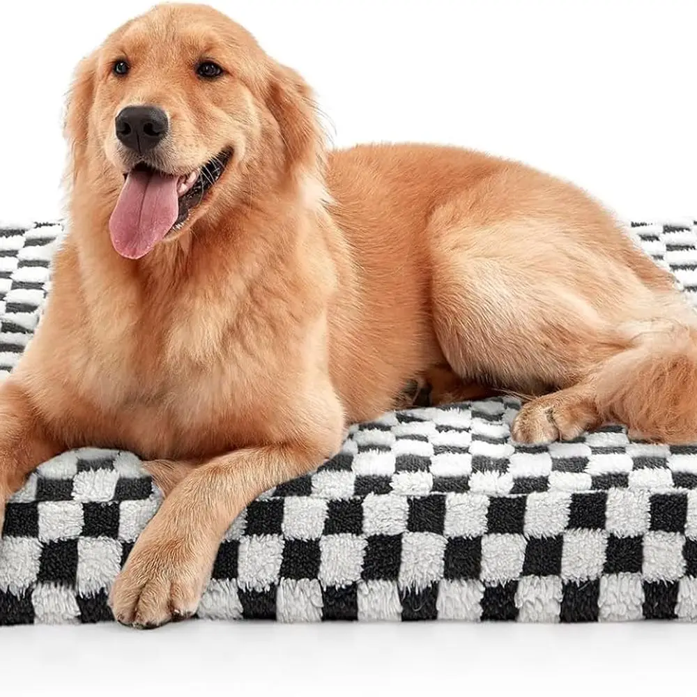 

Dog Bed for Large Dogs, XLarge Orthopedic Dog Bed with Removable Washable Cover, Cute Modern Plush & Memory Egg Crate Foam Dog B