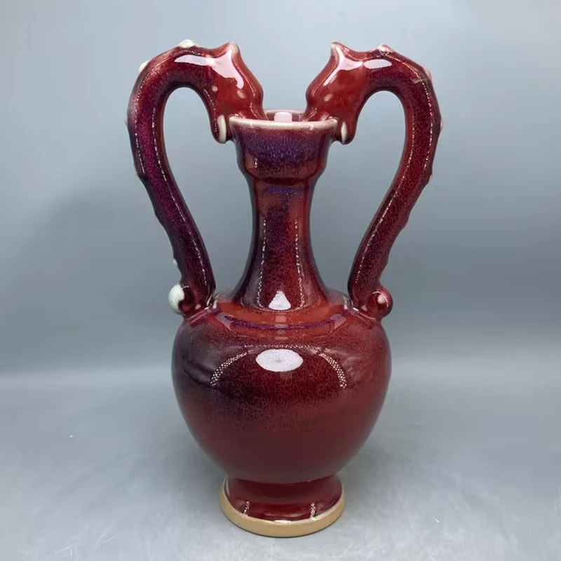 

Ceramic vase Dragon head vase with two ears matrass Jade glazed water high-grade interior decoration crafts decorating vase 2