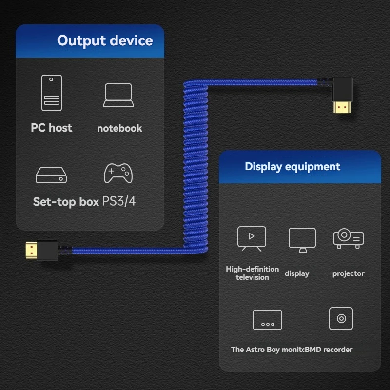 Stabilisateur d'appareil photo numérique à objectif interchangeable, fil à ressort compatible HDMI, photographie coudée, moniteur Astro, document HD 8K, 4K