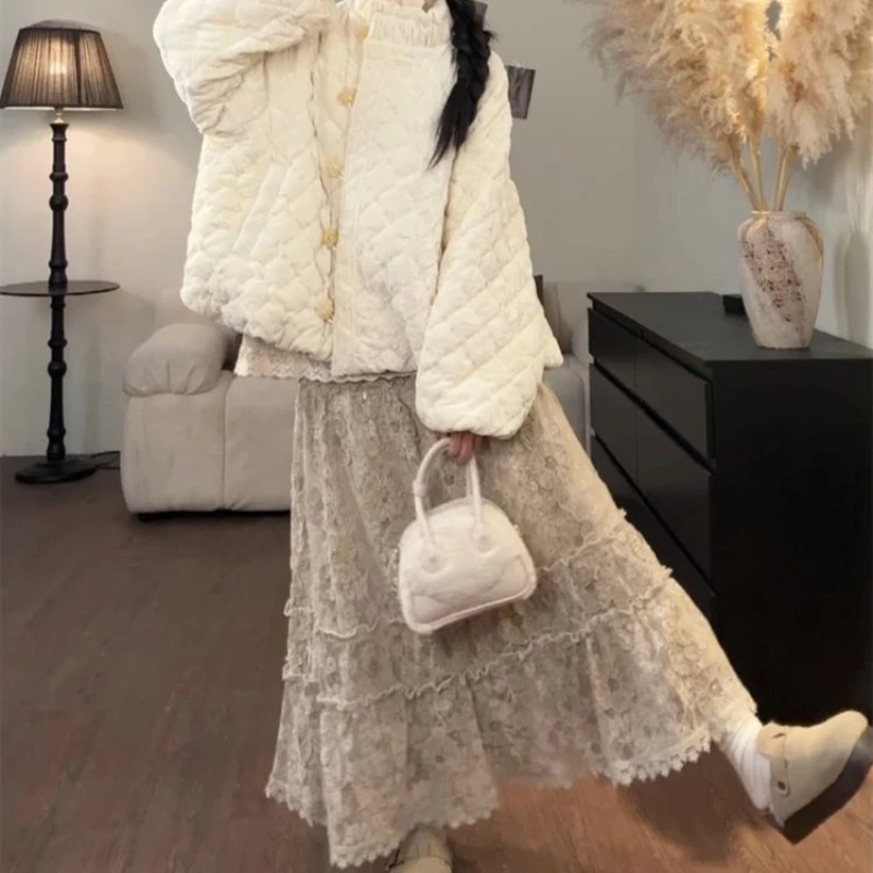 

Irregular Diagonal Placket Warm Cotton Clothes Women's Small New Cotton-padded Coat