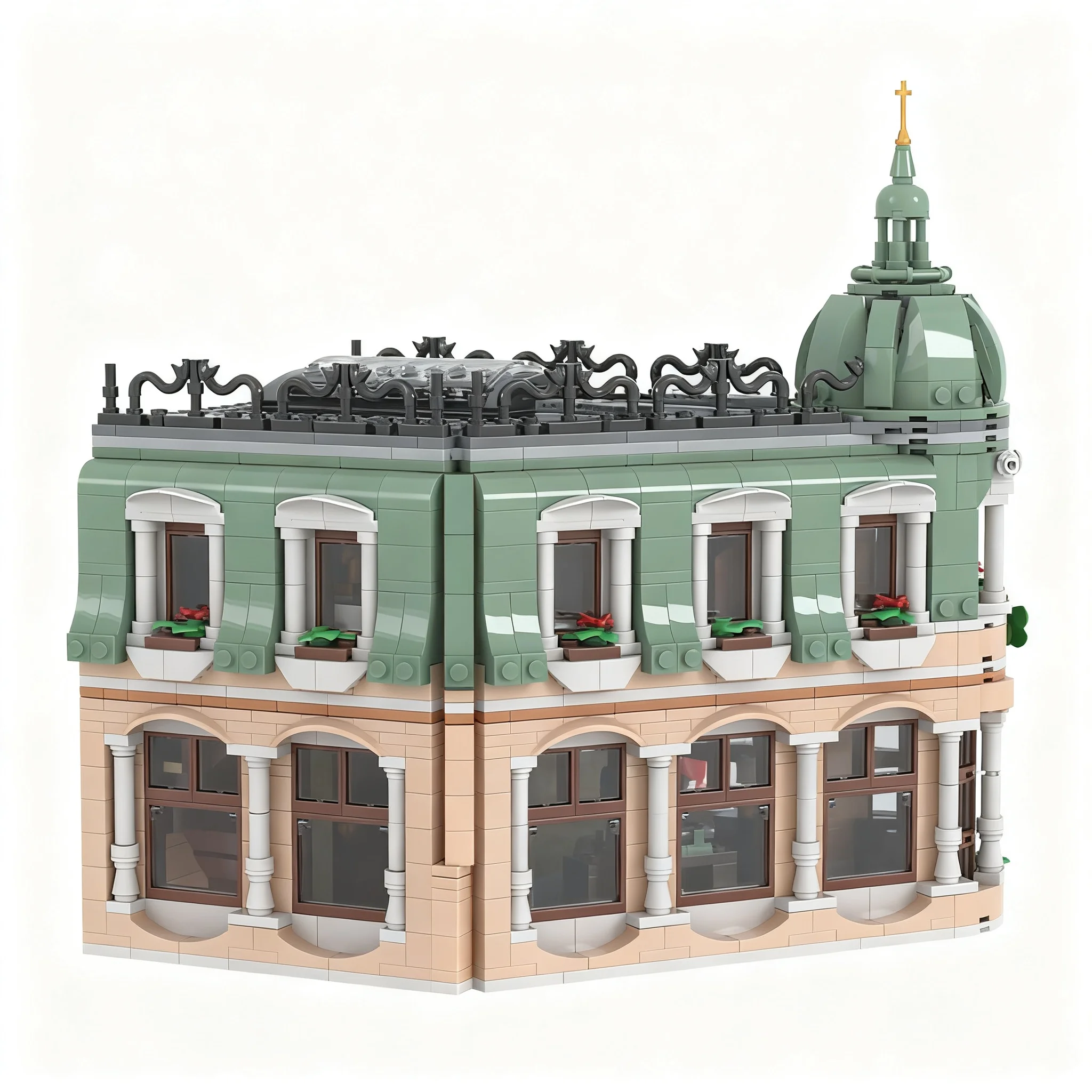 3078pcs MOC Boutique Hotel Gap Fix Modular Buildings Model Building Blocks Construction Collection Assemble 3D Creative Craft