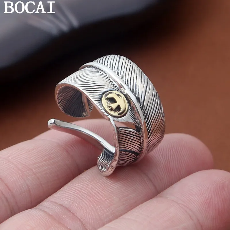 

BOCAI НОВОЕ серебряное кольцо с перьями в стиле ретро S925