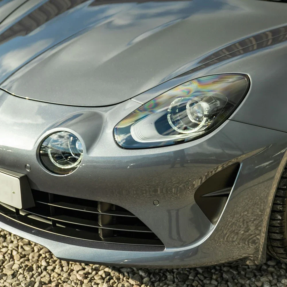 For Alpine 110 Smoke Black Pre Cut Car Headlight Protective Film TPU PPF Anti-Scratch Car Vinyl Wrap Kit High-Gloss Film Kit