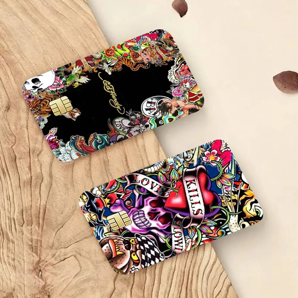 

E-Ed Hardy Brands Credit Card Skin Stickers For VISA Bank Bus Metro Access Card Protective Film Cover Sticker