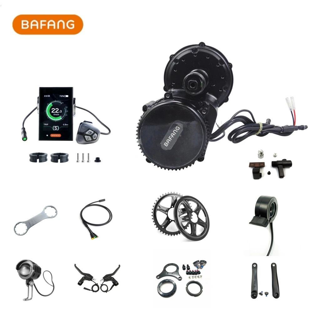 Bafang 전기 자전거 변환 키트, 미드 드라이브 모터, BBS02, BBS02B, 500W