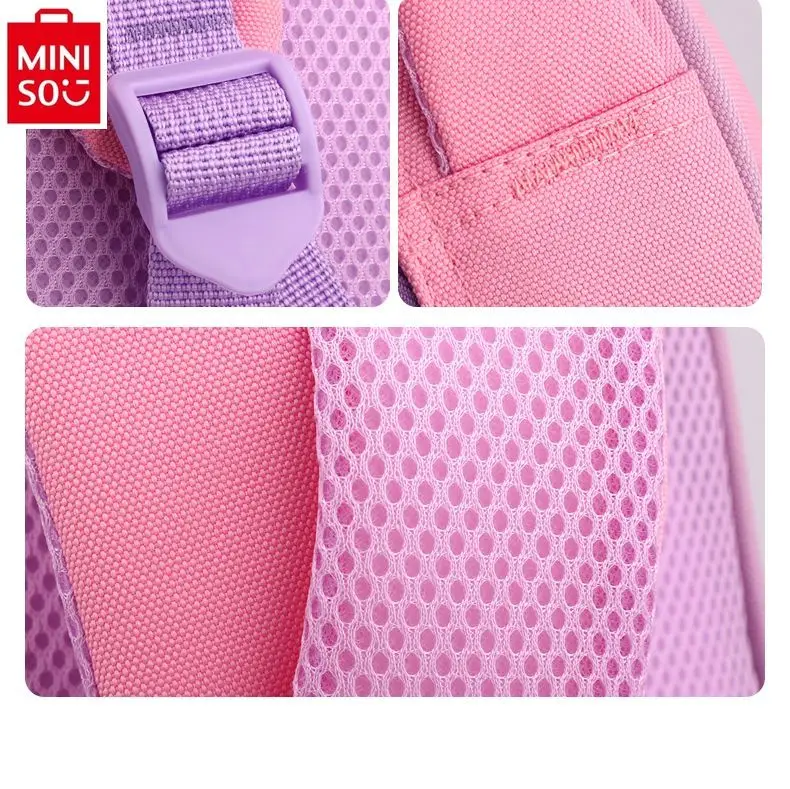 MINISO Disney bolsa de estudiante de princesa de dibujos animados de sirena, mochila transpirable para niños, carga reducida