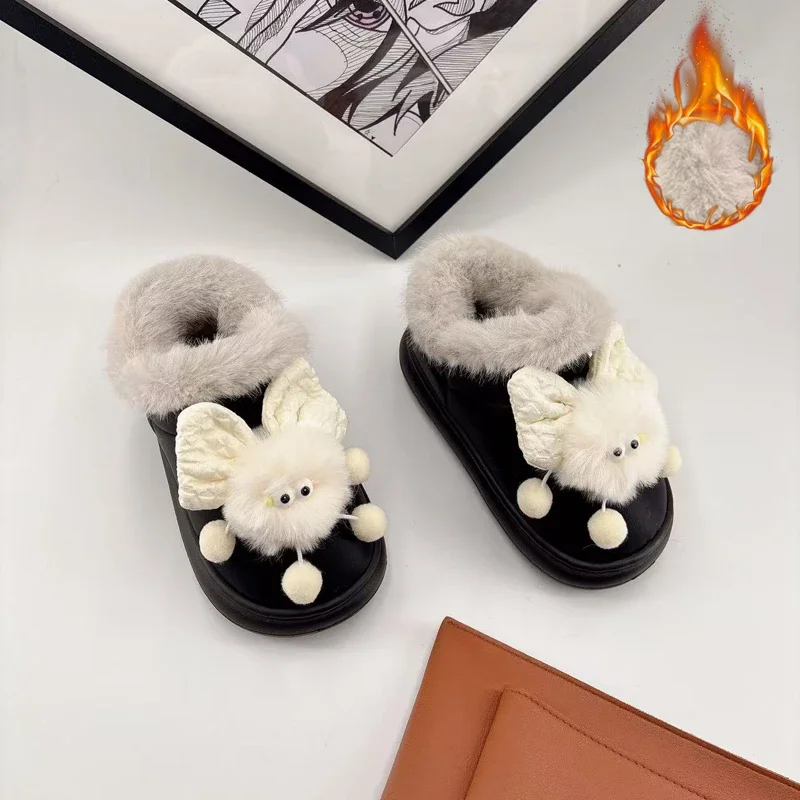 

Детские короткие сапоги с милыми игрушками. Детские зимние сапоги с мягкой подошвой и круглым носком. 2025 г. Новые зимние ботильоны для мальчиков и девочек. Теплые плюшевые ботильоны