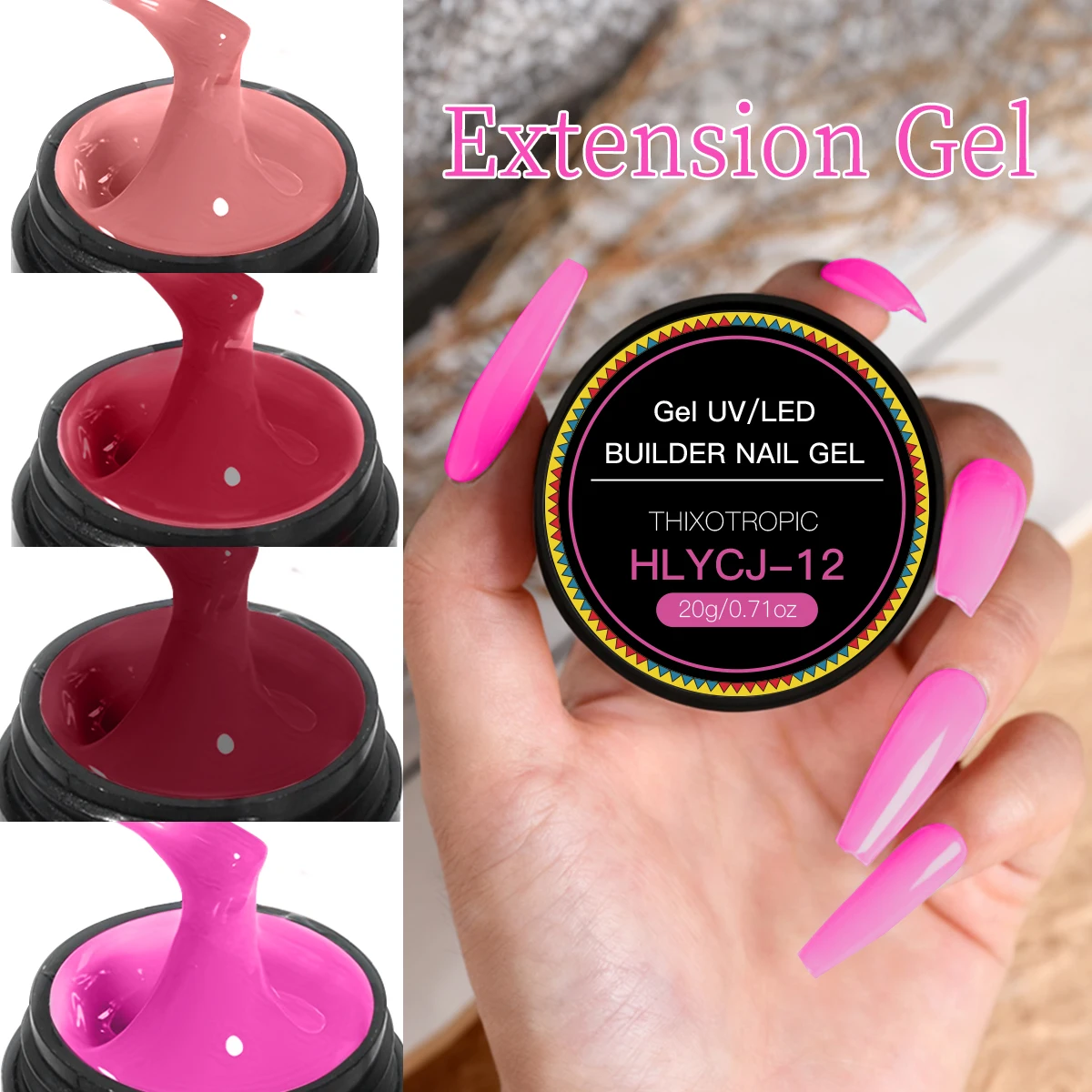 20g Cremiges Aufbaugel für Nägel, Nagelverlängerungs-Gel-Set, Hartes Konstruktionsgel, Nagelverstärker für Maniküre