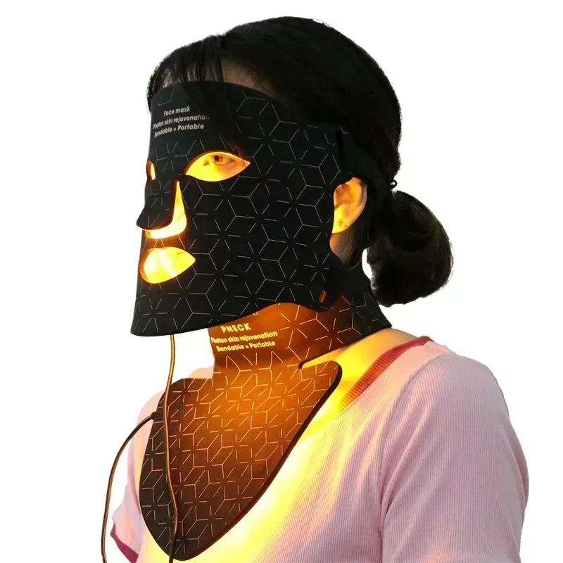 Led Facial Light TherapyLed Mask Red Near Infrared Light Therapy Mask Professional Skin Care Silicone