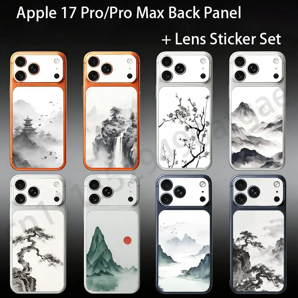 

Chinese Ink Style For iPhone 17proMax/17pro Full Cover Decal Skin Wrap Colorful Rear Protective Sticker Film