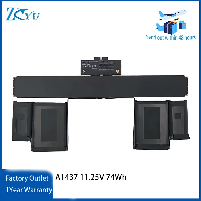 Batería A1437 para MacBook Pro 13" 13.3" Retina A1425 2012 2013 Laptop 11.25V 74Wh