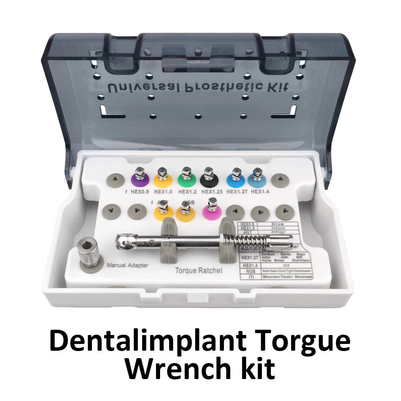 

Dental Torque Wrench Ratchet Square Screw Head Four Angle Restoration Repair Tool Kit