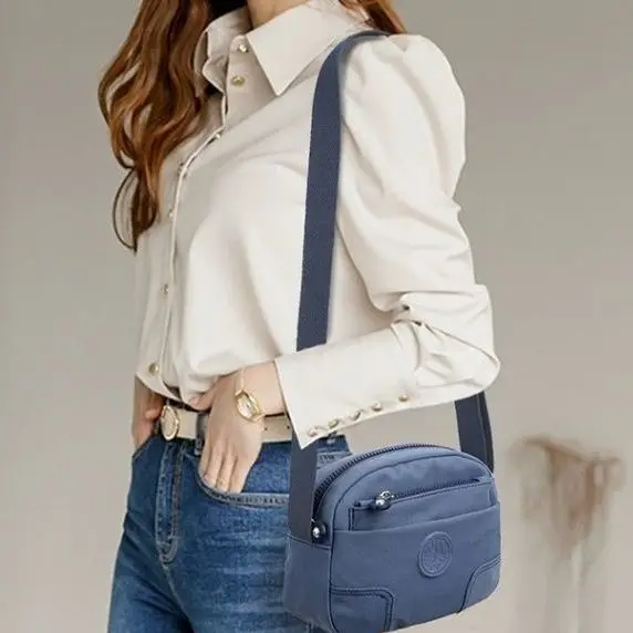 Fashion Casual Nylon Cloth Messenger Bag for Women Shoulder Bags Multi Layer Female Crossbody Bags Waterproof Mother Bag Purse