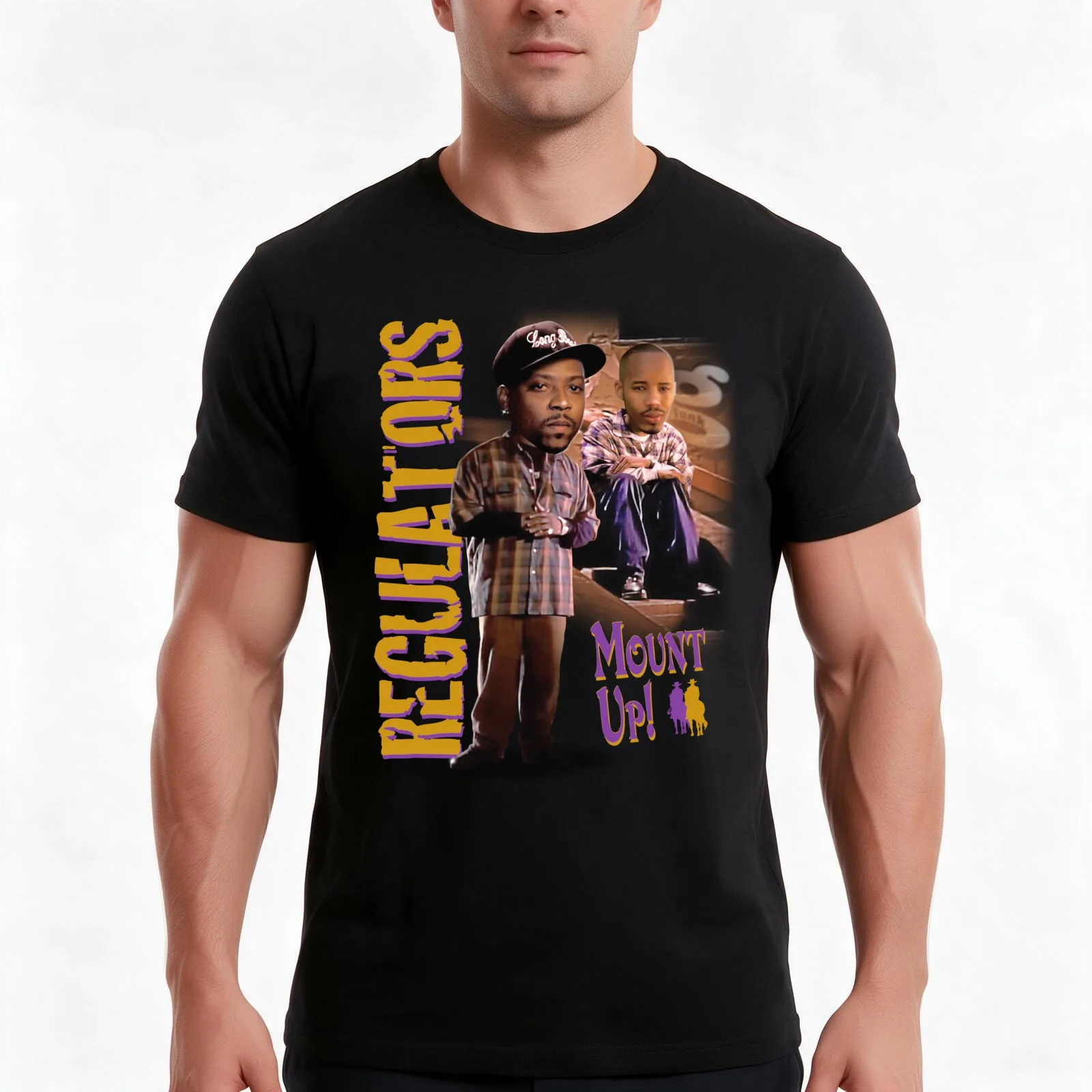 REGULATORS T-Shirt, Summer Casual Cotton Tee, Oversized Streetwear Tops, Vintage Graphic Print, Loose Fit Short Sleeve