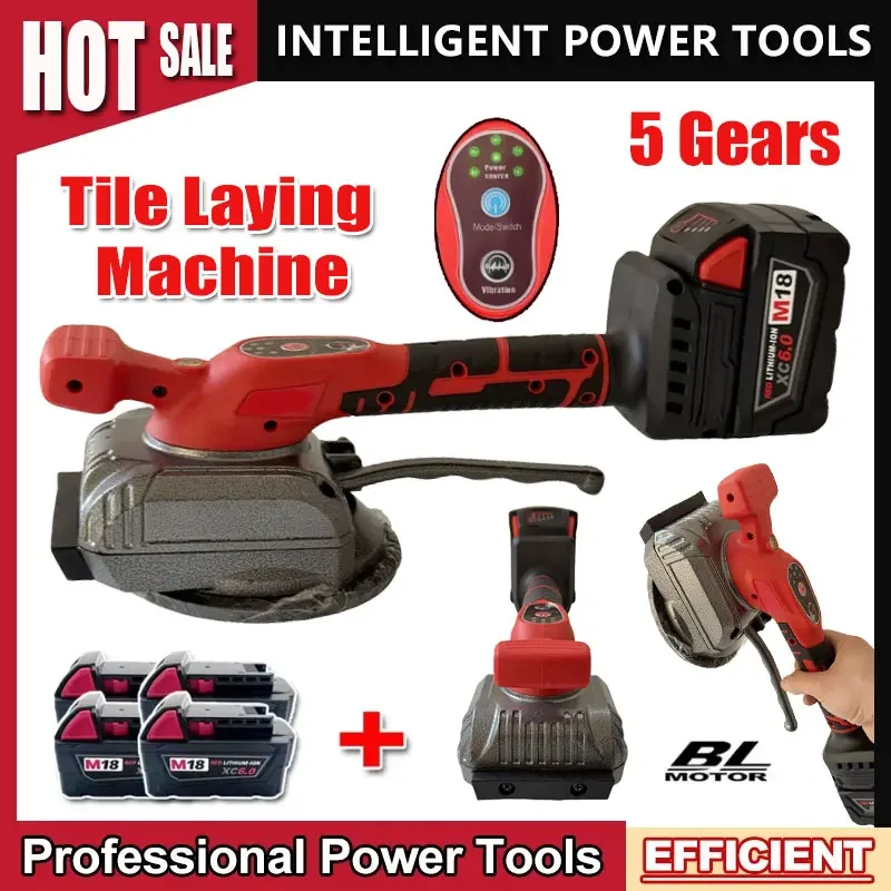 

For Milwaukee 18V Battery 5-SPEED Adjustable Machine Cordless Tile Installation Floor Tile Wall Tile Vibration Leveling Machine